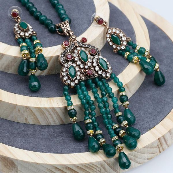 romantic bohemia natural stone long beads tassels pendant necklace drop earring antique gold color resin jewelry sets gifts 2020, Silver
romantic bohemia natural stone long beads tassels pendant necklace drop earring antique gold color resin jewelry sets gifts 2020, Silver