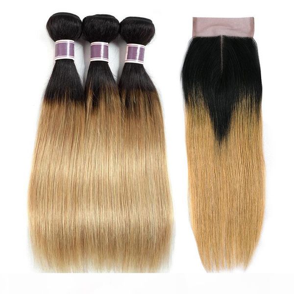t1b 27 honey blonde ombre human hair bundles with closure straight pre colored brazilian virgin hair weave 3 bundles with 4x4 lace closure, Black;brown
t1b 27 honey blonde ombre human hair bundles with closure straight pre colored brazilian virgin hair weave 3 bundles with 4x4 lace closure, Black;brown