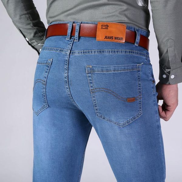 men's jeans classic style thin light blue spring summer business casual advanced stretch straight jean male brand pants
men's jeans classic style thin light blue spring summer business casual advanced stretch straight jean male brand pants