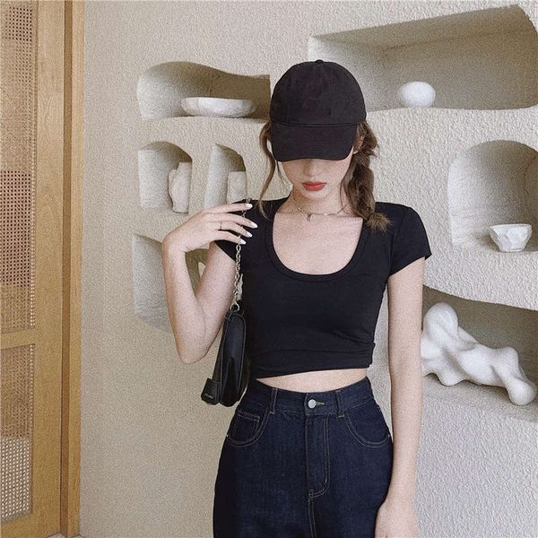 wind low chest big u-neck tight sleeve t-shirt women's 2020 new sweet and spicy short navel top, Black;gray
wind low chest big u-neck tight sleeve t-shirt women's 2020 new sweet and spicy short navel top, Black;gray