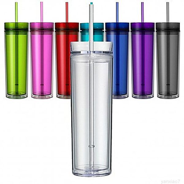 16oz clear skinny tumblers with lid and reusable straw portable outdoor travel mugs cups double wall
16oz clear skinny tumblers with lid and reusable straw portable outdoor travel mugs cups double wall