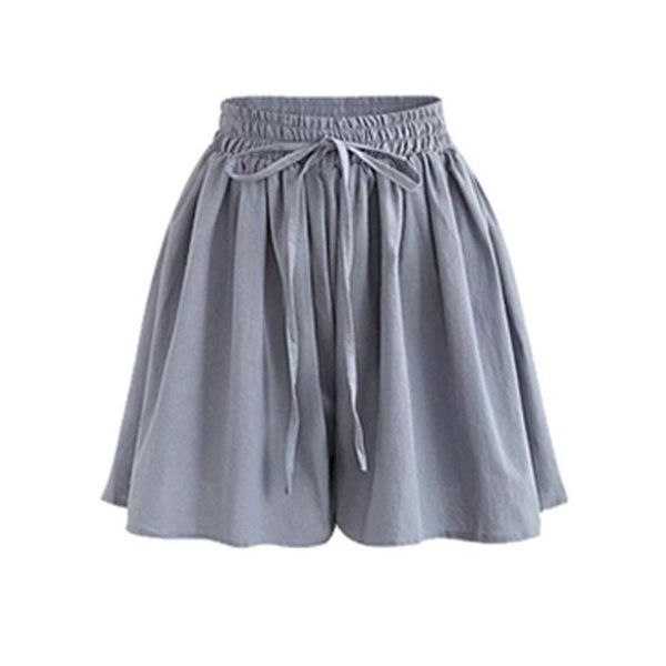 women's shorts lugentolo plus size high waist women wide leg chiffon elastic waistband style wild korean casual summer, White;black 
women's shorts lugentolo plus size high waist women wide leg chiffon elastic waistband style wild korean casual summer, White;black