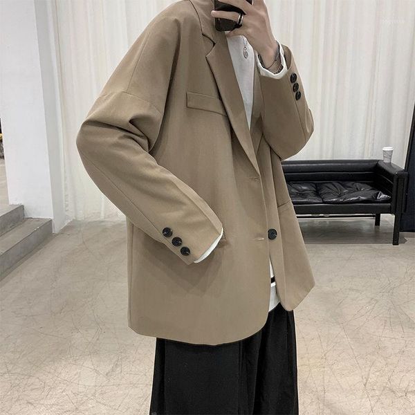 korean blazer men's fashion solid color business casual jacket men streetwear wild loose suit jacket mens dress s-xl1, White;black
korean blazer men's fashion solid color business casual jacket men streetwear wild loose suit jacket mens dress s-xl1, White;black