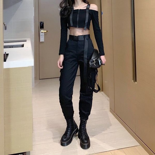 new the 2021 fashion self elastic belt load female loose streetwear pants plus style nmi5, Black;white
new the 2021 fashion self elastic belt load female loose streetwear pants plus style nmi5, Black;white