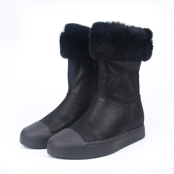 2020 genuine leather women ankle boots wool natutal fur round toes mixed color ladies warm snow boots, Black
2020 genuine leather women ankle boots wool natutal fur round toes mixed color ladies warm snow boots, Black