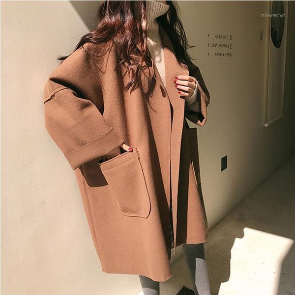 women's wool & blends winter women solid long turn down collar trench outerwear 2021 eleglant fashion style coat plus size all-match co, Black
women's wool & blends winter women solid long turn down collar trench outerwear 2021 eleglant fashion style coat plus size all-match co, Black