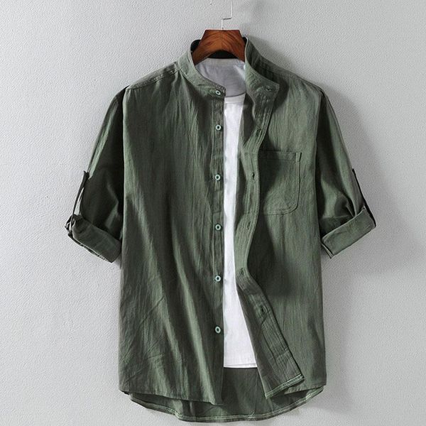 2020 fashion men linen cotton short sleeve shirts summer beach holiday loose stand collar casual shirts solid top, White;black
2020 fashion men linen cotton short sleeve shirts summer beach holiday loose stand collar casual shirts solid top, White;black