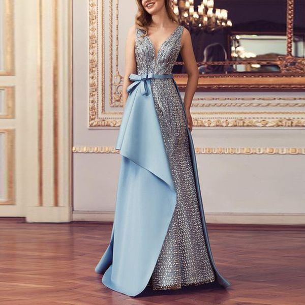 women autumn winter sequins party dress casual ladies elegant sleeveless v neck patchwork long maxi evening dress q1210, Black;gray
women autumn winter sequins party dress casual ladies elegant sleeveless v neck patchwork long maxi evening dress q1210, Black;gray