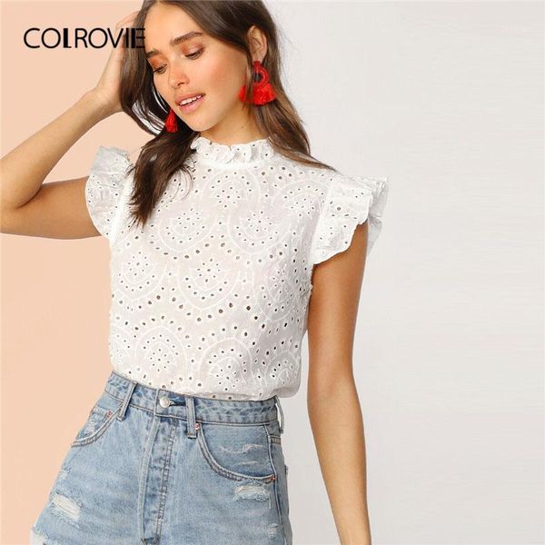 colrovie white solid ruffle trim embroidery eyelet boho blouse shirt women 2019 summer korean elegant ladies and blouses1
colrovie white solid ruffle trim embroidery eyelet boho blouse shirt women 2019 summer korean elegant ladies and blouses1