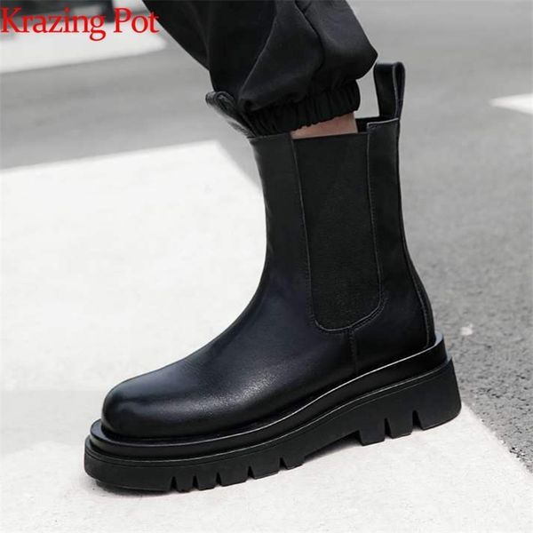 krazing pot genuine leather med heels leisure bottom round toe plus size slip on high street fashion all-match ankle boots l15 201215, Black
krazing pot genuine leather med heels leisure bottom round toe plus size slip on high street fashion all-match ankle boots l15 201215, Black