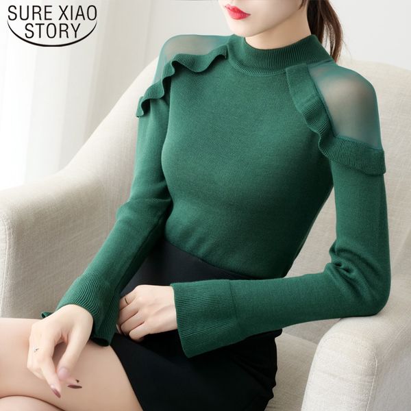 korean autumn flare sleeve off shoulder women's sweater slim fit turtleneck new fashion women sweaters pull femme 6387 95 201130, White;black
korean autumn flare sleeve off shoulder women's sweater slim fit turtleneck new fashion women sweaters pull femme 6387 95 201130, White;black