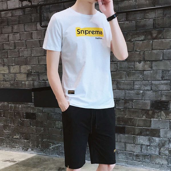 slim fit 2019 new trend leisure sports suit men's summer korean short sleeve t-shirt two piece set, Gray
slim fit 2019 new trend leisure sports suit men's summer korean short sleeve t-shirt two piece set, Gray