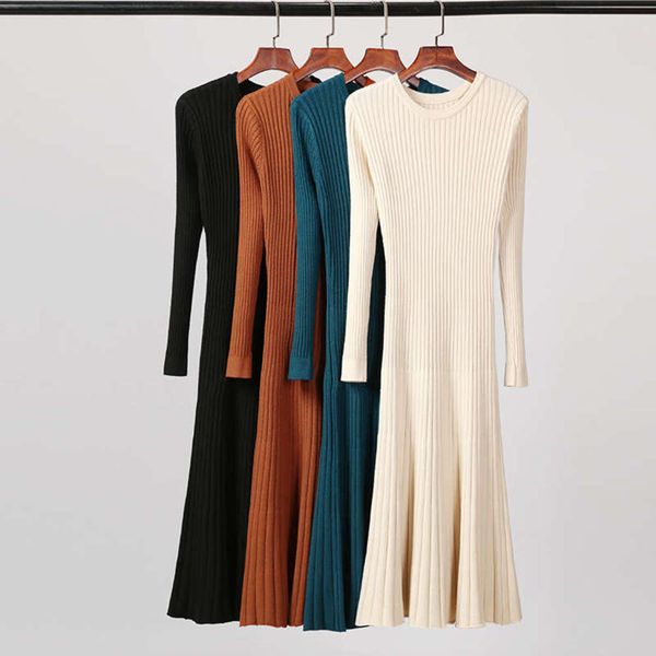 neck winter round autumn knitted and dress women's korean version long sleeve slim fit medium length sweater skirt, Black;gray
neck winter round autumn knitted and dress women's korean version long sleeve slim fit medium length sweater skirt, Black;gray