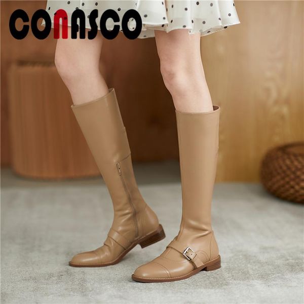 conasco fashion concise knee-high boots women genuine leather low heels shoes woman side zipper basic autumn winter long boots, Black
conasco fashion concise knee-high boots women genuine leather low heels shoes woman side zipper basic autumn winter long boots, Black