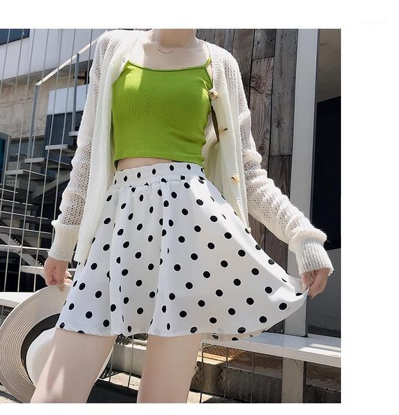 polka dot female summer high waist ins super fire a-line pleated black chiffon skirt1
polka dot female summer high waist ins super fire a-line pleated black chiffon skirt1