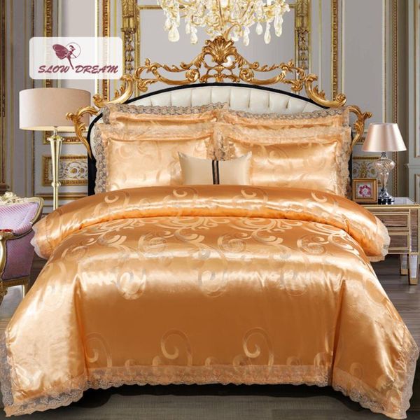 bedding sets slowdream gold set jacquard satin silk duvet cover 100% cotton bed sheet with elastic band mattress linen
bedding sets slowdream gold set jacquard satin silk duvet cover 100% cotton bed sheet with elastic band mattress linen
