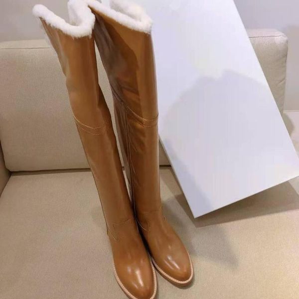 boots vallu 2021 winter full leather super high tube real hair inner plain low-heeled women's, Black
boots vallu 2021 winter full leather super high tube real hair inner plain low-heeled women's, Black