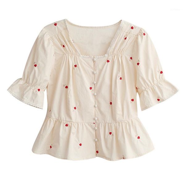 floral embroidery crop blouse and for women 2020 summer fashion square collar flare sleeve blouses korean style short shirt1, White
floral embroidery crop blouse and for women 2020 summer fashion square collar flare sleeve blouses korean style short shirt1, White