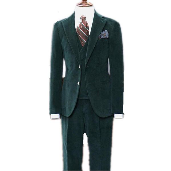 men dark green corduroy suits formal business groom wedding tuxedos two button custom men's casual suit trousers vest, White;black
men dark green corduroy suits formal business groom wedding tuxedos two button custom men's casual suit trousers vest, White;black