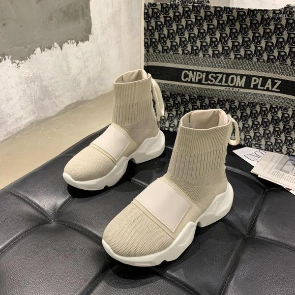 women boots platform thick sole high sneakers female 2020 new autumn casual stretch cloth back lace up socks short boots1, Black
women boots platform thick sole high sneakers female 2020 new autumn casual stretch cloth back lace up socks short boots1, Black