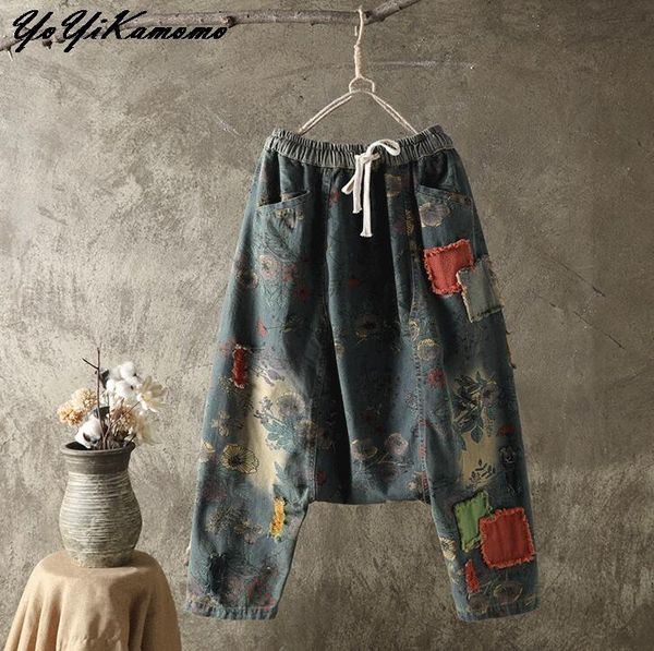 women's pants & capris yoyikamomo summer print denim women 2021 japanese mori girl patchwork elastic waist vintage fashion casual trous, Black;white
women's pants & capris yoyikamomo summer print denim women 2021 japanese mori girl patchwork elastic waist vintage fashion casual trous, Black;white