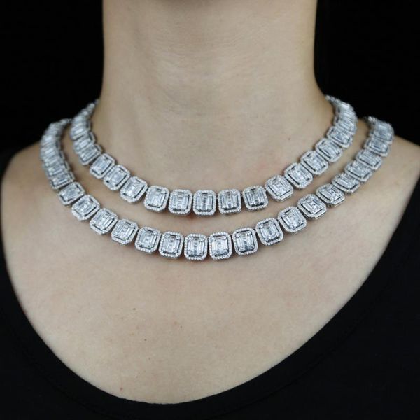 chokers iced out square cz tennis chain choker hip hop necklace with cubic zircon paved women lady jewelry drop ship, Golden;silver
chokers iced out square cz tennis chain choker hip hop necklace with cubic zircon paved women lady jewelry drop ship, Golden;silver