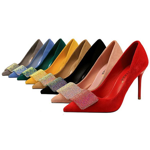 high heeled shoes women's suede pumps with rhinestone pointed women's shoes office women shoes with high heels. ty-85, Black
high heeled shoes women's suede pumps with rhinestone pointed women's shoes office women shoes with high heels. ty-85, Black