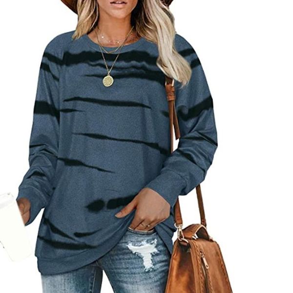 women's polos women long sleeve o-neck sweatshirt irregular striped print oversized tunic mxma, White
women's polos women long sleeve o-neck sweatshirt irregular striped print oversized tunic mxma, White