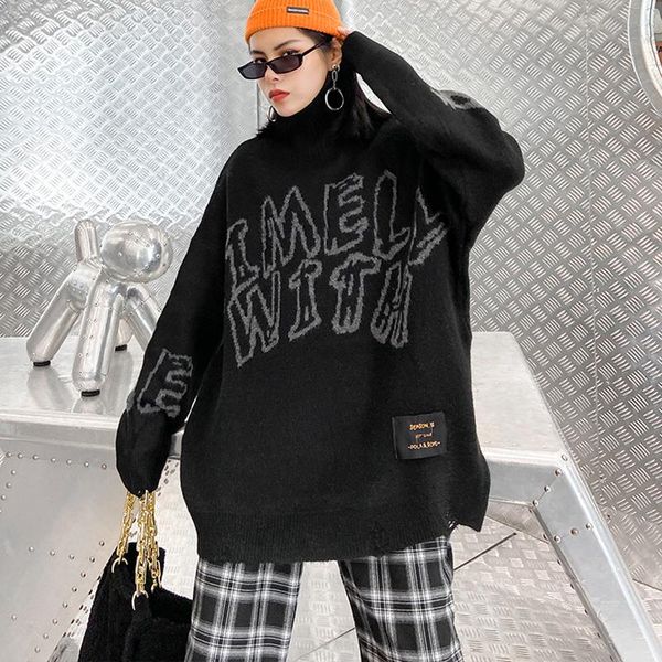 women's sweaters johnature winter pullover women 2021 casual fashion turtleneck letter print plus size long female, White;black
women's sweaters johnature winter pullover women 2021 casual fashion turtleneck letter print plus size long female, White;black
