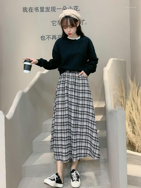 skirts fashion women skirt long stlye plaid pleated high waist casual loose female streetwear1, Black
skirts fashion women skirt long stlye plaid pleated high waist casual loose female streetwear1, Black