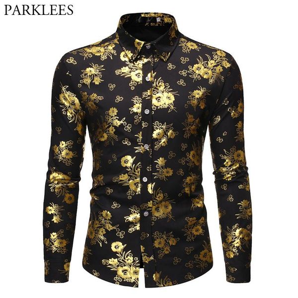 men's casual shirts fancy flowered gold print dress shirt men 2021 autumn luxury design slim fit tuxedo for club party disco, White;black
men's casual shirts fancy flowered gold print dress shirt men 2021 autumn luxury design slim fit tuxedo for club party disco, White;black
