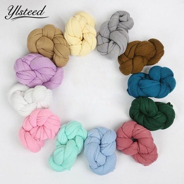 40*140cm Knit Stretch Newborn Pgraphy Wraps Swaddle Newborn P Props Baby Pgraphy Blankets Gauze Wraps For Pshoot Y201009