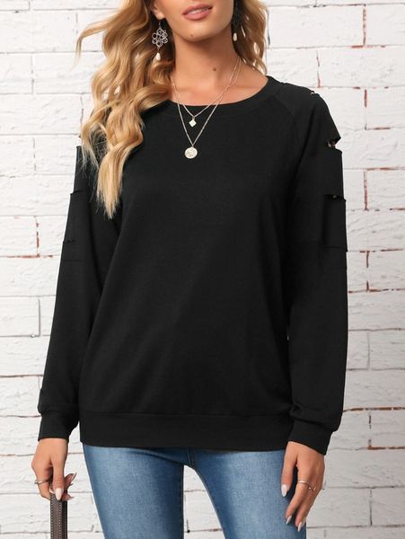 emery rose ripped rag stitching raglan sleeve pullover r12o#, White;black
emery rose ripped rag stitching raglan sleeve pullover r12o#, White;black