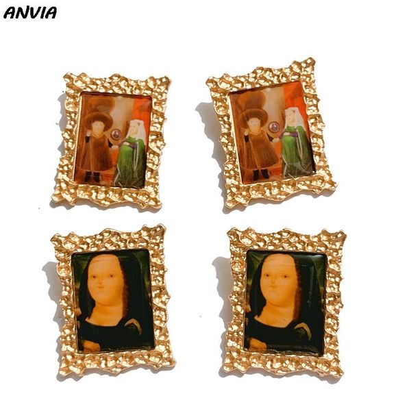 funny fat mona lisa stud earrings women cute retro exaggerate personality gothic square accessories european fashion jewellery, Golden;silver
funny fat mona lisa stud earrings women cute retro exaggerate personality gothic square accessories european fashion jewellery, Golden;silver