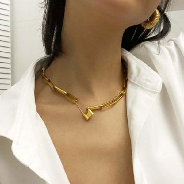 iparam punk gold lock pin chain choker necklace women retro gothic geometric chain collar necklace fashion hip hop jewelry gift, Golden;silver
iparam punk gold lock pin chain choker necklace women retro gothic geometric chain collar necklace fashion hip hop jewelry gift, Golden;silver