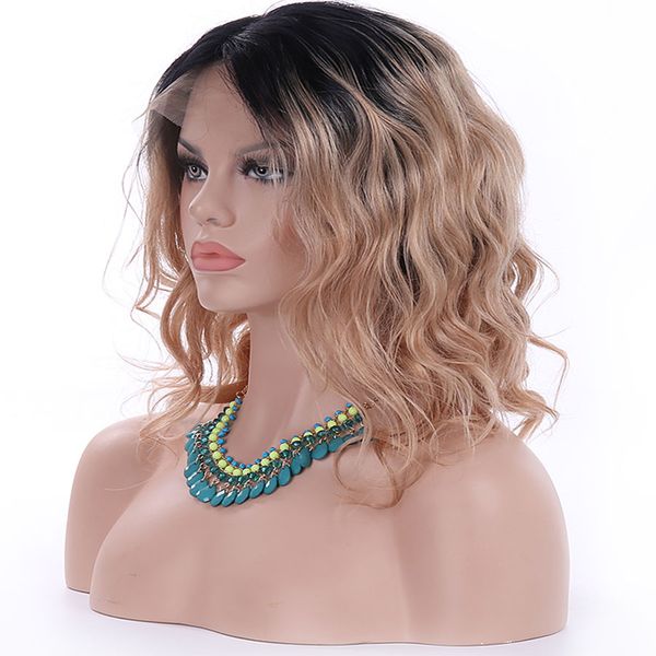 ombre honey blonde full lace wigs with dark roots 1b 27 body wave brazlian short curly human hair bob wig, Black;brown
ombre honey blonde full lace wigs with dark roots 1b 27 body wave brazlian short curly human hair bob wig, Black;brown