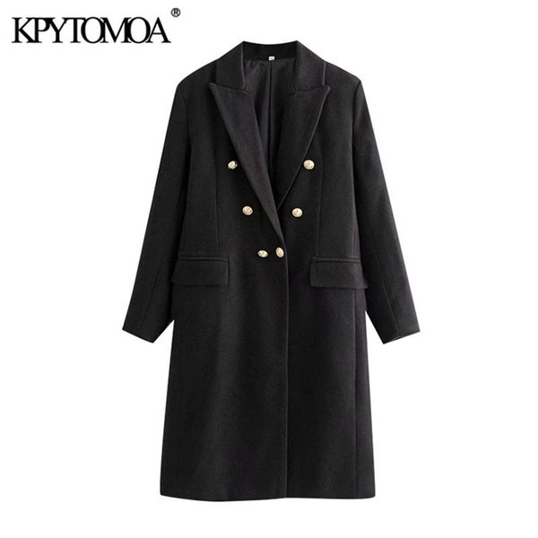 kpytomoa women fashion with metal buttons woolen coat vintage long sleeve back vents female outerwear chic 201218, Black
kpytomoa women fashion with metal buttons woolen coat vintage long sleeve back vents female outerwear chic 201218, Black
