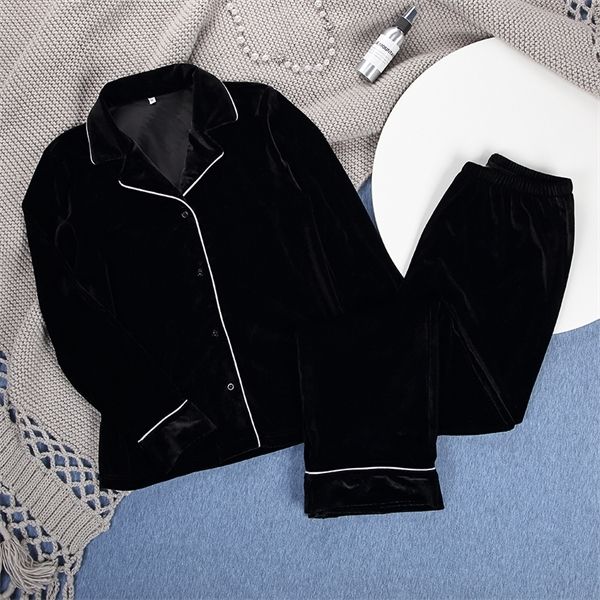 hiloc winter velvet pajamas for women two piece set thick long sleeve sleepwear warm solid home suit nightwear black 2020 pajama q1217, Black;red
hiloc winter velvet pajamas for women two piece set thick long sleeve sleepwear warm solid home suit nightwear black 2020 pajama q1217, Black;red