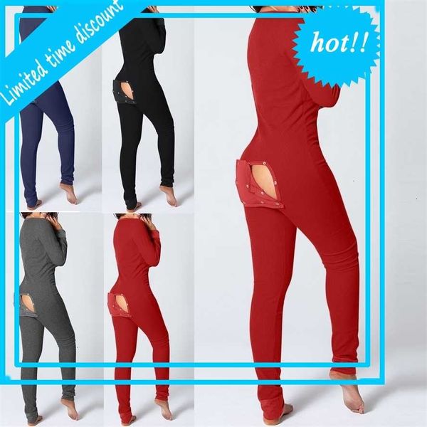 rompers plus size button-down front functional seal button flap jumpsuit pajamas women, Black;white
rompers plus size button-down front functional seal button flap jumpsuit pajamas women, Black;white
