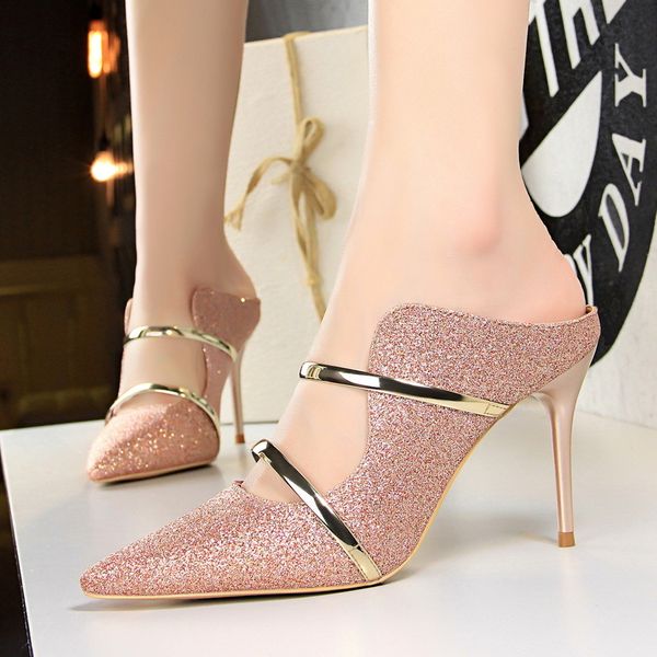new summer thin pink heels high women's superstar sequins elegant shoes womanly sandals plus size 34-40 p3lm, Black
new summer thin pink heels high women's superstar sequins elegant shoes womanly sandals plus size 34-40 p3lm, Black