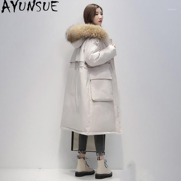 ayunsue fashion women's down jacket raccoon fur collar hooded woman parkas white duck down coat female ropa zjt2821, Black
ayunsue fashion women's down jacket raccoon fur collar hooded woman parkas white duck down coat female ropa zjt2821, Black