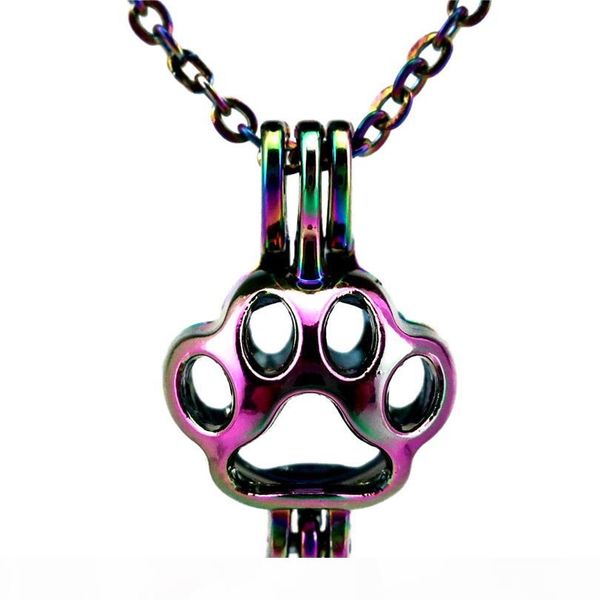 c445 rainbow color cat kitten footprint beads cage pendant essential oil diffuser aromatherapy pearl cage locket pendant necklace, Silver
c445 rainbow color cat kitten footprint beads cage pendant essential oil diffuser aromatherapy pearl cage locket pendant necklace, Silver