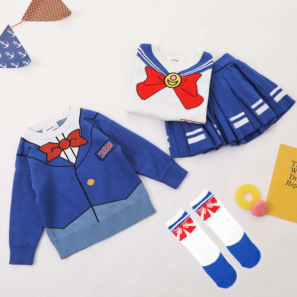 zoekay children's boy conan pret girl soldier baby knitted sweater pleated skirt suit, Blue
zoekay children's boy conan pret girl soldier baby knitted sweater pleated skirt suit, Blue
