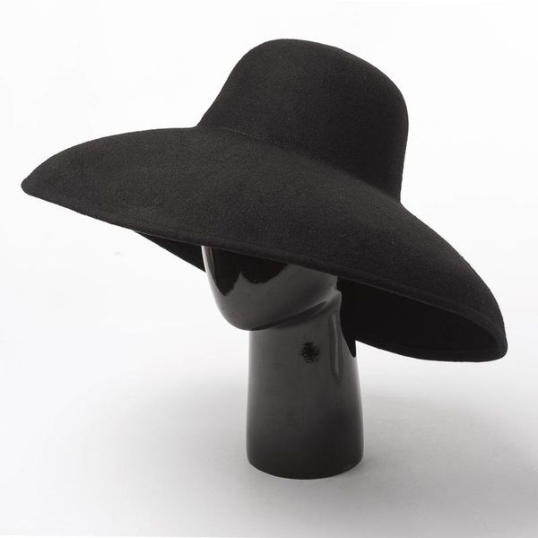 classical big wide brim lady floppy bowler white fedora hat women winter warm hat derby church party dress hat, Black;white
classical big wide brim lady floppy bowler white fedora hat women winter warm hat derby church party dress hat, Black;white