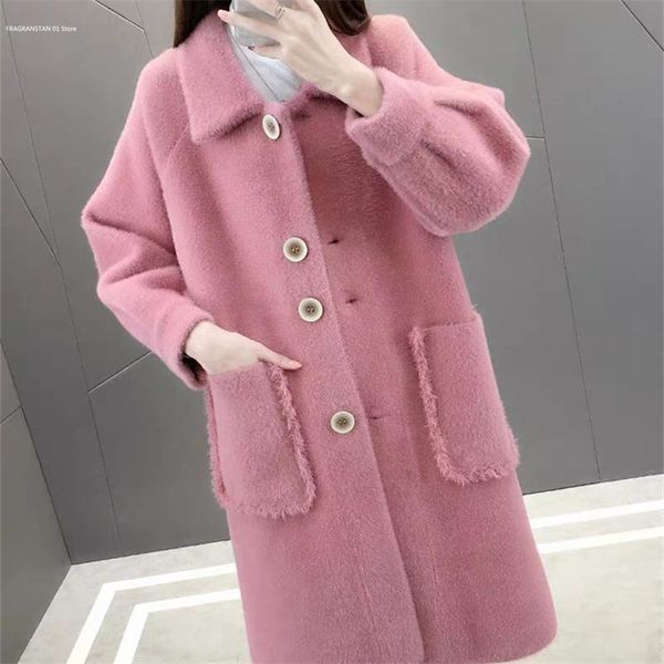 women's fur & faux autumn and winter jacket long section thick warm 2021 fashion overcoat sleeve mink fluff coat female ly714, Black
women's fur & faux autumn and winter jacket long section thick warm 2021 fashion overcoat sleeve mink fluff coat female ly714, Black