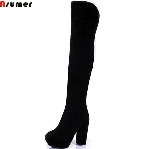 asumer 2020 fashion women boots round toe zipper cow suede ladies boots platform black over the knee leather1
asumer 2020 fashion women boots round toe zipper cow suede ladies boots platform black over the knee leather1