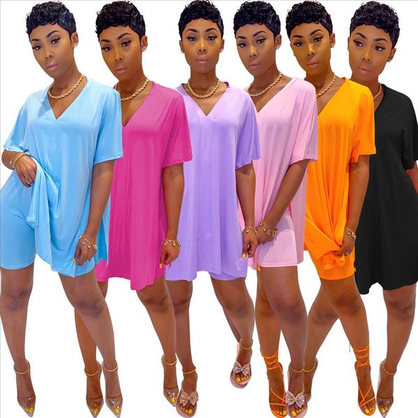 womens summer fashion casual solid v neck batwing short sleeve loose and shorts two piece set, Gray
womens summer fashion casual solid v neck batwing short sleeve loose and shorts two piece set, Gray