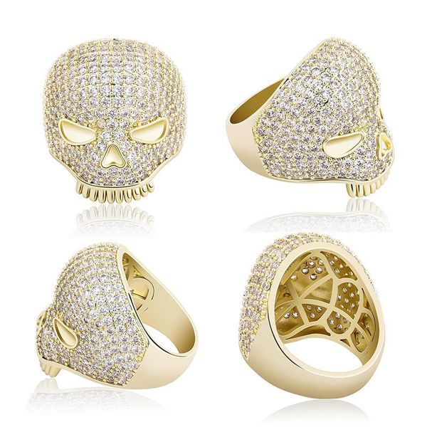 18k gold plated big size skull rings iced out zircon gold silver plated luxury diamond rings
18k gold plated big size skull rings iced out zircon gold silver plated luxury diamond rings