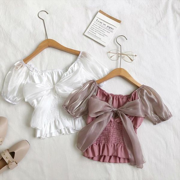 elegant women slash neck lantern puff sleeve bandage strap basic bow shirt vintage short elastic slim organza blouse, White
elegant women slash neck lantern puff sleeve bandage strap basic bow shirt vintage short elastic slim organza blouse, White
