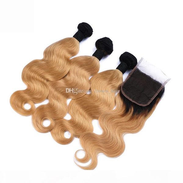 strawberry blonde two tone ombre 1b 27 hair weft with closure dark root virgin body wave human hair bundles extension with lace closure, Black
strawberry blonde two tone ombre 1b 27 hair weft with closure dark root virgin body wave human hair bundles extension with lace closure, Black